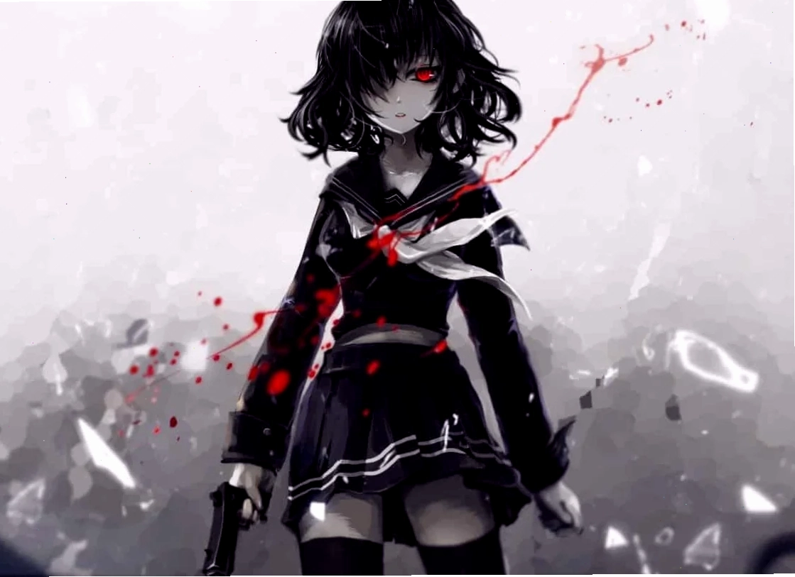 ảnh anime girl tóc đen bí ẩn